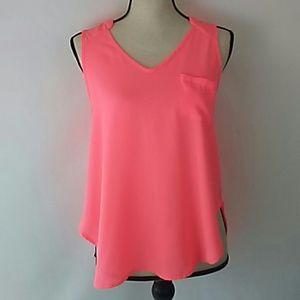 LUSH Brand Day Glow Orange Crepe Sleevless